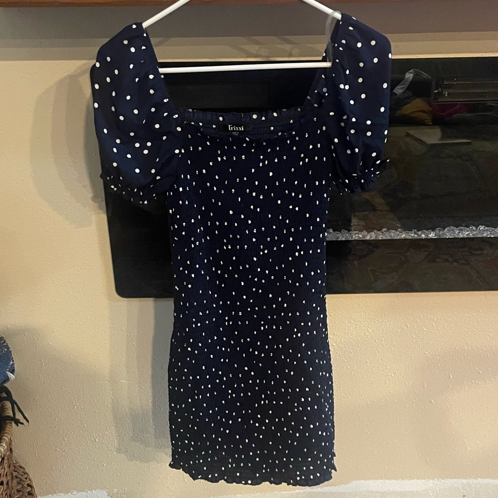 Navy Polka Dot Bodycon Dress